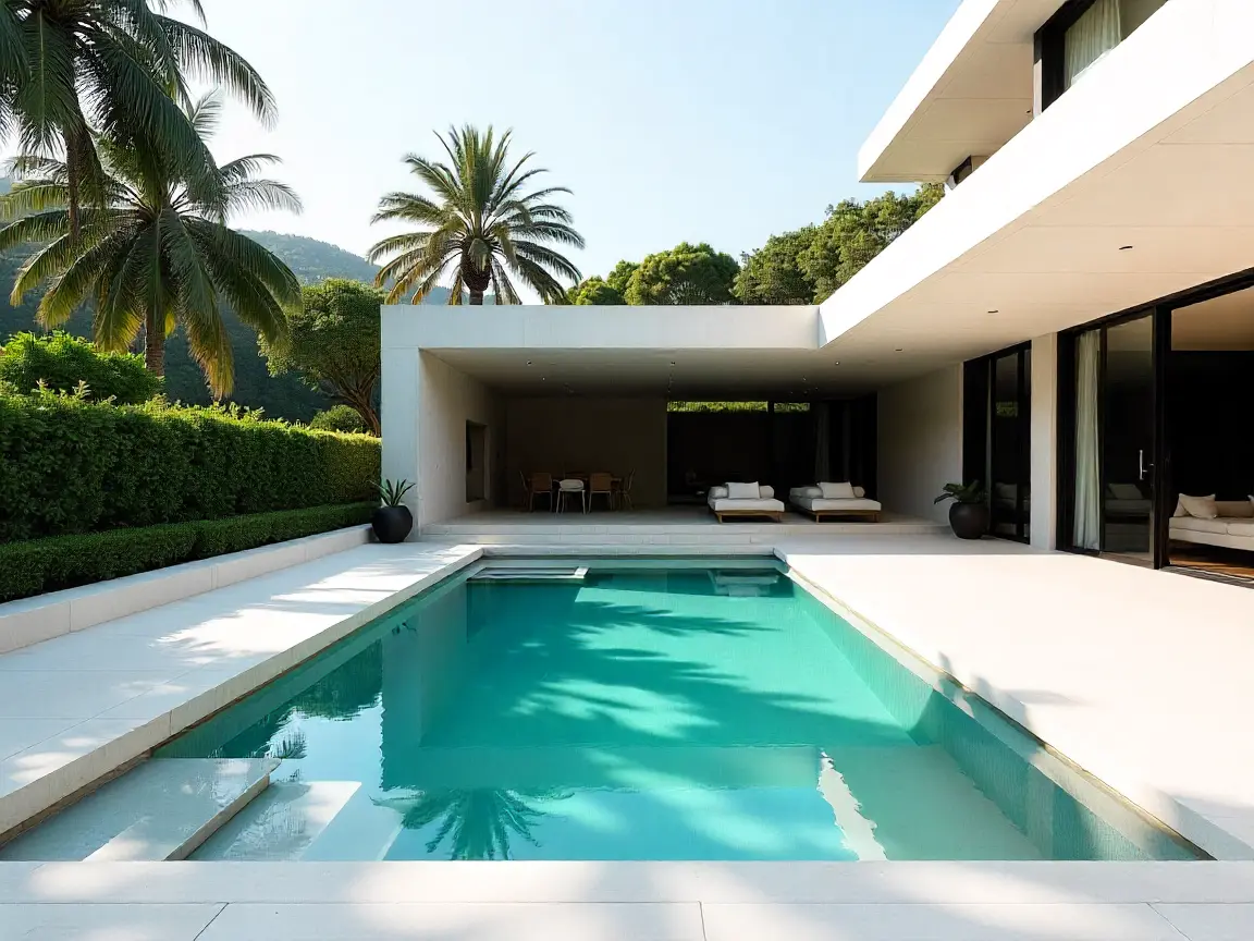 Piscine maçonnée béton